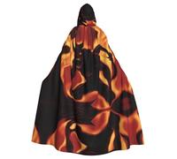 WHJDPP La cape à capuche pour adulte Flame Demon est un poncho à capuche super grand, confortable et durable pour Halloween