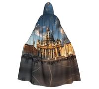 WHJDPP La cape à capuche pour adulte imprimée basilique Saint-Pierre est un poncho à capuche super grand, confortable et durable pour Halloween