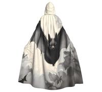 WHJDPP La cape à capuche pour adulte imprimée chauve-souris est un poncho à capuche super grand, confortable et durable pour Halloween