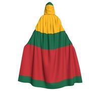 WHJDPP La cape à capuche pour adulte imprimée drapeau de la Lituanie est un poncho à capuche super grand, confortable et durable pour Halloween
