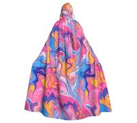 WHJDPP La cape à capuche pour adulte imprimée marbre coloré est un poncho à capuche super grand, confortable et durable pour Halloween