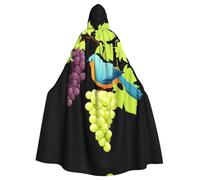 WHJDPP La cape à capuche pour adulte « The Bird upon the Grapevine » est un poncho à capuche super grand, confortable et durable pour Halloween