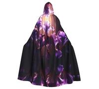 WHJDPP La cape à capuche Purple Iris Picture pour adulte est un poncho à capuche super grand, confortable et durable pour Halloween