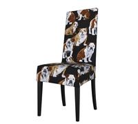 WHJDPP La housse de chaise de salle à manger à motif bouledogues anglais est facile à démonter et fabriquée en tissu haute résilience résistant à l'usure