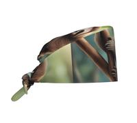 WHJDPP Lazy Cute Sloth Hanging The Branches Picture Cleaning Work Cap for Women and Men Adjustable Sweat Absorber Respirant Noir