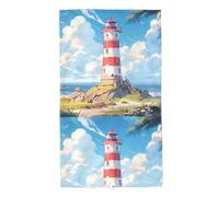 WHJDPP Lighthouse on The Coast Serviettes de bain absorbantes douces pour la peau, moelleuses et douces, pour salle de bain, plage, extérieur (69,8 x 40,6 cm)