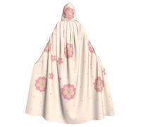 WHJDPP Little Pink Cherry Blossoms Cape à capuche pour adulte Imprimé Halloween - Très grande cape à capuche sans fermeture éclair