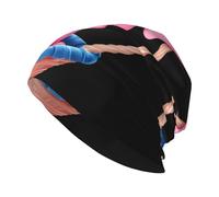 WHJDPP Little Pink Elephant in The Flower Basket Printed Adult Knit Beanie - Bonnet extensible doux et confortable pour homme et femme