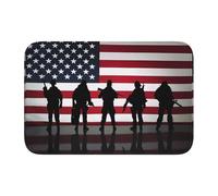 WHJDPP Lock Edge Tapis de sol 101,6 x 152,4 cm Motif drapeau américain Veterans Day Image absorbant l'eau et antidérapant doux et confortable pour salle de bain et cuisine