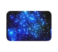 WHJDPP Lock Edge Tapis de sol 101,6 x 152,4 cm Motif étoiles brillantes Bleu absorbant l'eau et antidérapant doux et confortable pour salle de bain et cuisine
