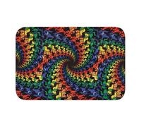 WHJDPP Lock Edge Tapis de sol 101,6 x 152,4 cm Motif ours dansant Tie Dye Image absorbant l'eau et antidérapant, doux et confortable pour salle de bain et cuisine