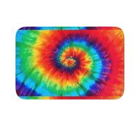 WHJDPP Lock Edge Tapis de sol 101,6 x 152,4 cm tie dye arc-en-ciel Image arc-en-ciel absorbant l'eau et antidérapant, doux et confortable pour salle de bain et cuisine