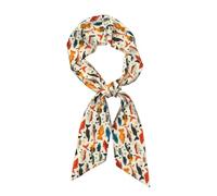 WHJDPP Longue écharpe en soie peinture à l'encre de la posture de poisson, motif doux, confortable, doux pour la peau et respirant, adapté pour les jeux de voyage et les fêtes