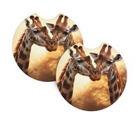 Whjdpp Lot de 2 porte-gobelets intérieurs de voiture avec impression de deux girafes, imperméables et rapides pour voitures, camions, SUV et navires