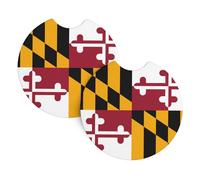 Whjdpp Lot de 2 porte-gobelets intérieurs de voiture avec impression drapeau de l'État du Maryland, étanche et rapide pour voitures, camions, SUV et navires