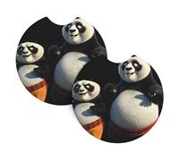 Whjdpp Lot de 2 porte-gobelets intérieurs de voiture avec impression pandas, grands et petits, imperméables et rapides pour voitures, camions, SUV et navires
