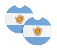 Whjdpp Lot de 2 porte-gobelets intérieurs de voiture avec motif drapeau argentin, imperméable et rapide pour voitures, camions, SUV et navires