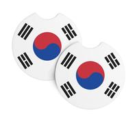Whjdpp Lot de 2 porte-gobelets intérieurs de voiture avec motif drapeau de la République de Corée - Étanche et rapide - Pour voitures, camions, SUV et navires