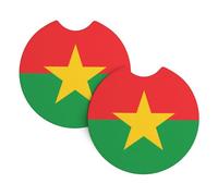 Whjdpp Lot de 2 porte-gobelets intérieurs de voiture avec motif drapeau du Burkina Faso, étanche et rapide pour voitures, camions, SUV et navires