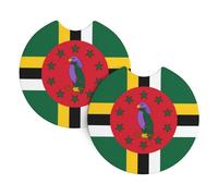 Whjdpp Lot de 2 porte-gobelets intérieurs de voiture avec motif drapeau du Commonwealth de la Dominique, étanche et rapide pour voitures, camions, SUV et navires