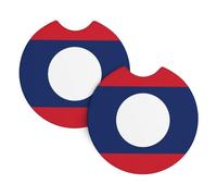 Whjdpp Lot de 2 porte-gobelets intérieurs de voiture avec motif drapeau du Laos, étanche et rapide pour voitures, camions, SUV et navires
