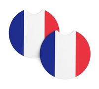 Whjdpp Lot de 2 porte-gobelets pour intérieur de voiture avec motif drapeau français, étanche et rapide pour voitures, camions, SUV et navires