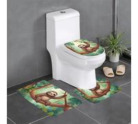 WHJDPP Lot de 3 tapis de bain antidérapants à séchage rapide Motif paresseux dans l'arbre de la jungle
