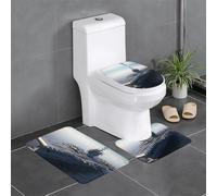 WHJDPP Lot de 3 tapis de salle de bain antidérapants pour toilettes, coiffeuses et toilettes Motif porte-avions