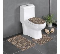 WHJDPP Lot de 3 tapis de sol rustiques Lodge Bear Picture absorbant l'eau et antidérapant pour salle de bain, toilettes et cuisines