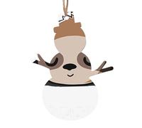 WHJDPP Lot de 6 décorations de Noël en bois en forme de bonhomme de neige - Imprimé paresseux et mon esprit - À accrocher sur les arbres de Noël