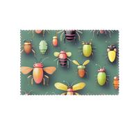 WHJDPP Lot de 6 napperons résistants à la chaleur, lavables et durables pour table de salle à manger, cuisine, maison et hôtel à motif d'insecte Atlas, 30,5 x 45,7 cm