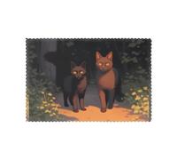 WHJDPP Lot de 6 sets de table imprimés chat Out of The Shadows pour table de salle à manger pour la maison et les banquets, faciles à nettoyer à température ambiante pour une utilisation durable