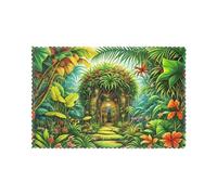 WHJDPP Lot de 6 sets de table imprimés Jungle of Love pour table de salle à manger pour la maison et les banquets, faciles à nettoyer à température ambiante pour une utilisation durable