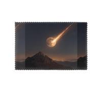 WHJDPP Lot de 6 sets de table imprimés météorite Strikes The Moon pour table de salle à manger, faciles à nettoyer et durables, 30,5 x 45,7 cm