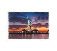 WHJDPP Lot de 6 sets de table imprimés Statue de la Liberté des États-Unis pour table à manger, lavables, résistants à la chaleur et aux plis pour décoration de chambre à manger