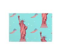 WHJDPP Lot de 6 sets de table imprimés Statue de la Liberté pour table de salle à manger, lavables, résistants à la chaleur et aux plis pour décoration de chambre d'intérieur