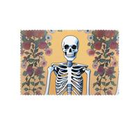 WHJDPP Lot de 6 sets de table imprimés tête de mort pour table de salle à manger pour la maison et les banquets, faciles à nettoyer à température ambiante pour une utilisation durable