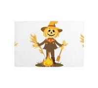 WHJDPP Lot de 6 sets de table lavables résistants à la chaleur et aux plis pour décoration de chambre à manger Motif épouvantail par The Bonfire