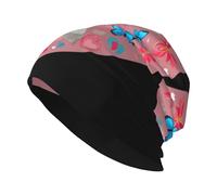 WHJDPP Love Hearts and Butterflies Printed Adult Knit Beanie - Bonnet extensible doux et confortable pour homme et femme - Noir