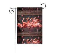 WHJDPP Magnifique drapeau de jardin imprimé flamant rose 30,5 x 45,7 cm pour décoration de cour avec une largeur de poteau de 3 cm (drapeau uniquement, mât non inclus)