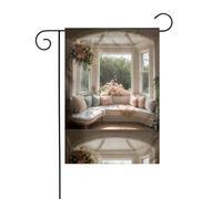 WHJDPP Magnifiques drapeaux de jardin avec impression de baie vitrée de fleurs 30,5 x 45,7 cm pour décoration de cour avec une largeur de poteau de 3 cm (drapeau uniquement, mât non inclus)