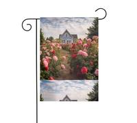 WHJDPP Magnifiques drapeaux de jardin avec impression de ferme de roses 30,5 x 45,7 cm pour décoration de cour avec une largeur de poteau de 3 cm (drapeau uniquement, mât non inclus)