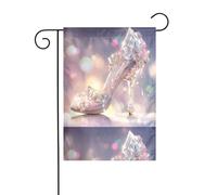 WHJDPP Magnifiques drapeaux de jardin en forme de chaussures en cristal pour décoration de cour avec 3 cm de largeur (drapeau uniquement, mât non inclus)