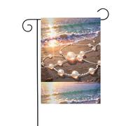 WHJDPP Magnifiques drapeaux de jardin imprimés perles de mer 30,5 x 45,7 cm pour décoration de cour avec une largeur de poteau de 3 cm (drapeau uniquement, mât non inclus)