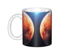WHJDPP Mars Planet Mug en céramique pour cappuccino, latte, céréales, yaourt, lait, boissons chaudes ou froides Four à micro-ondes