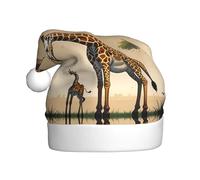 WHJDPP Mère et enfant girafe Picture Chapeau de Noël en peluche pour homme et femme Chapeau de Noël Adulte Nouvel An Vacances Fête Casquettes