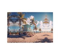Whjdpp Miami Beach Floride Puzzle éducatif en bois 1000 pièces