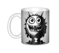 WHJDPP Mug en céramique avec illustrations étranges pour cappuccino, latte, céréales, yaourt, lait, boissons chaudes ou froides, four à micro-ondes