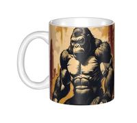 WHJDPP Mug en céramique avec image de King Kong pour cappuccino, latte, céréales, yaourt, lait, boissons chaudes ou froides, four à micro-ondes