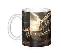 WHJDPP Mug en céramique « Remains of the Roman Colosseum » - Pour cappuccino, latte, céréales, yaourt, lait, boissons chaudes ou froides - Four à micro-ondes